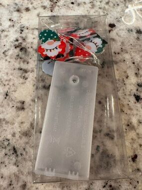 Santa LED String Lights - Red & Green Festive Battery-Operated Garland